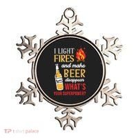 I Light Fires And Make Beer Disappear Funny Camping Ornament thumb 0