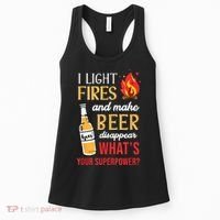 I Light Fires And Make Beer Disappear Funny Camping Women's Tank Top thumb 0