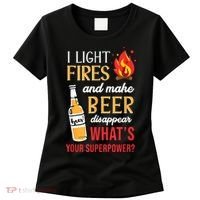 I Light Fires And Make Beer Disappear Funny Camping Women's T-Shirt thumb 0