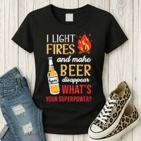 I Light Fires And Make Beer Disappear Funny Camping Women's T-Shirt thumb 3