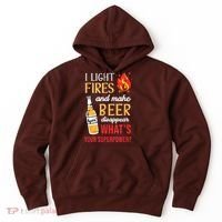 I Light Fires And Make Beer Disappear Funny Camping Hoodie thumb 0