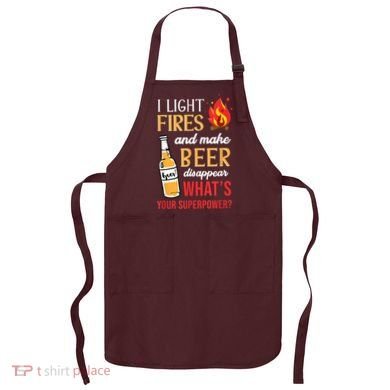 I Light Fires And Make Beer Disappear Funny Camping Apron
