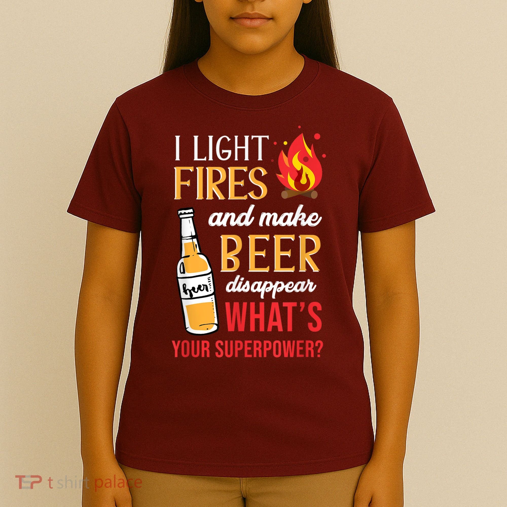 I Light Fires And Make Beer Disappear Funny Camping T-Shirt