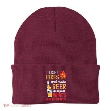 I Light Fires And Make Beer Disappear Funny Camping Beanie