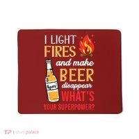 I Light Fires And Make Beer Disappear Funny Camping Mousepad thumb 0