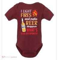 I Light Fires And Make Beer Disappear Funny Camping Baby Bodysuit thumb 0