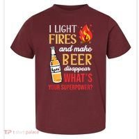 I Light Fires And Make Beer Disappear Funny Camping Toddler T-Shirt thumb 0