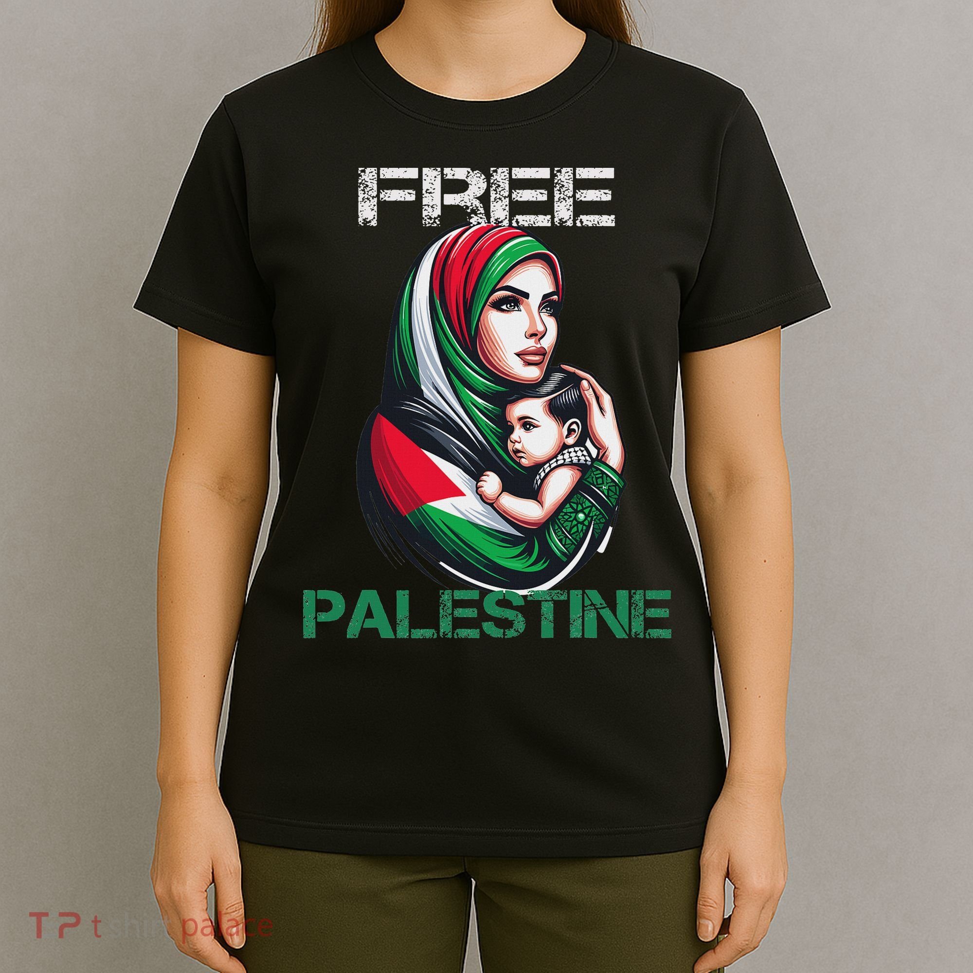 I Love Free Palestine Mother Children Gaza Strip Palestinian T-Shirt