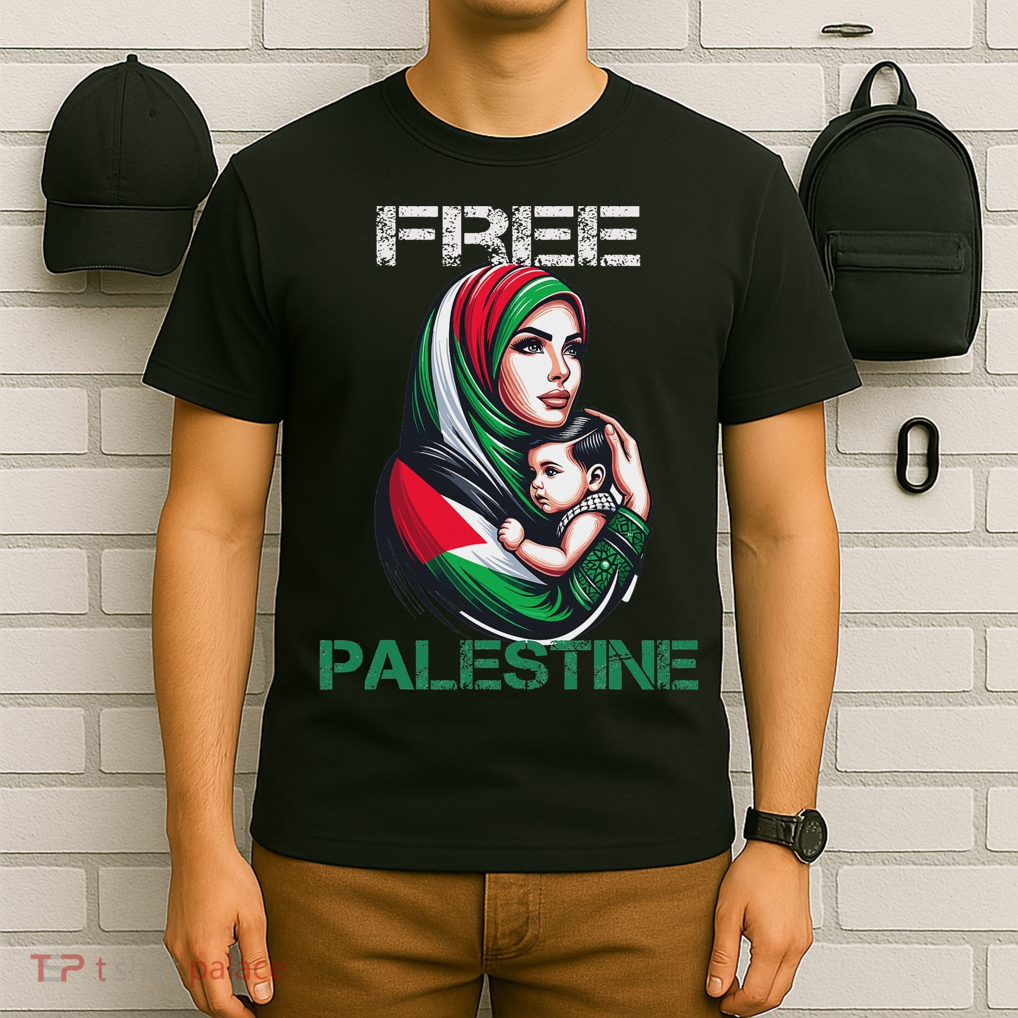 I Love Free Palestine Mother Children Gaza Strip Palestinian T-Shirt