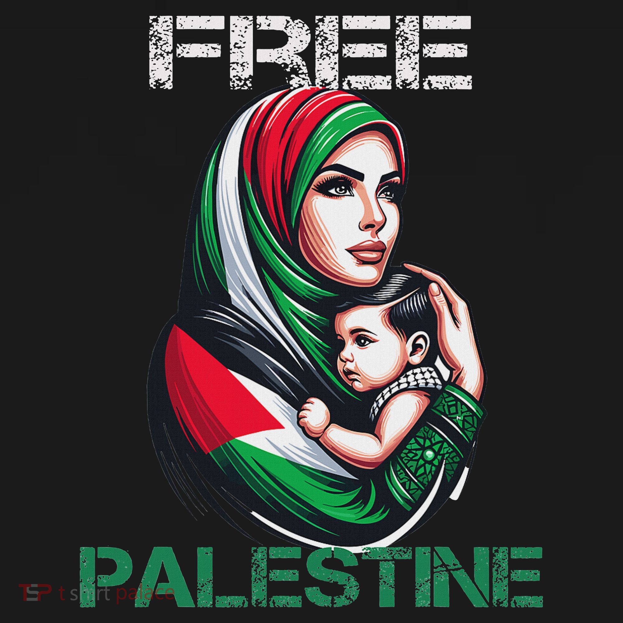 I Love Free Palestine Mother Children Gaza Strip Palestinian T-Shirt