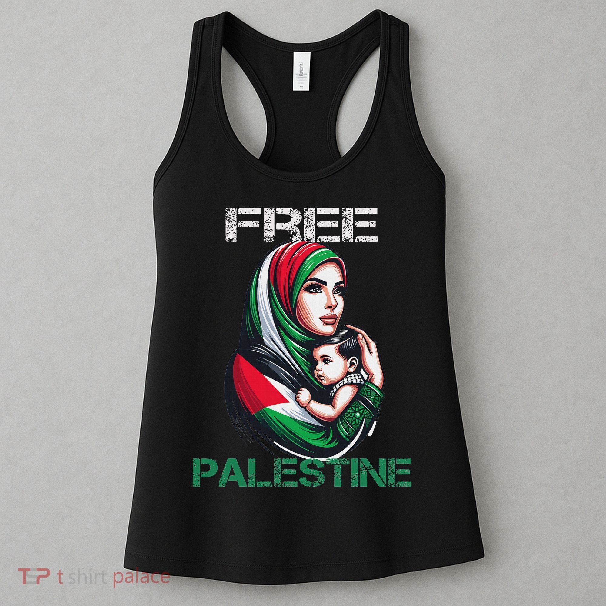 I Love Free Palestine Mother Children Gaza Strip Palestinian Women's Tank Top