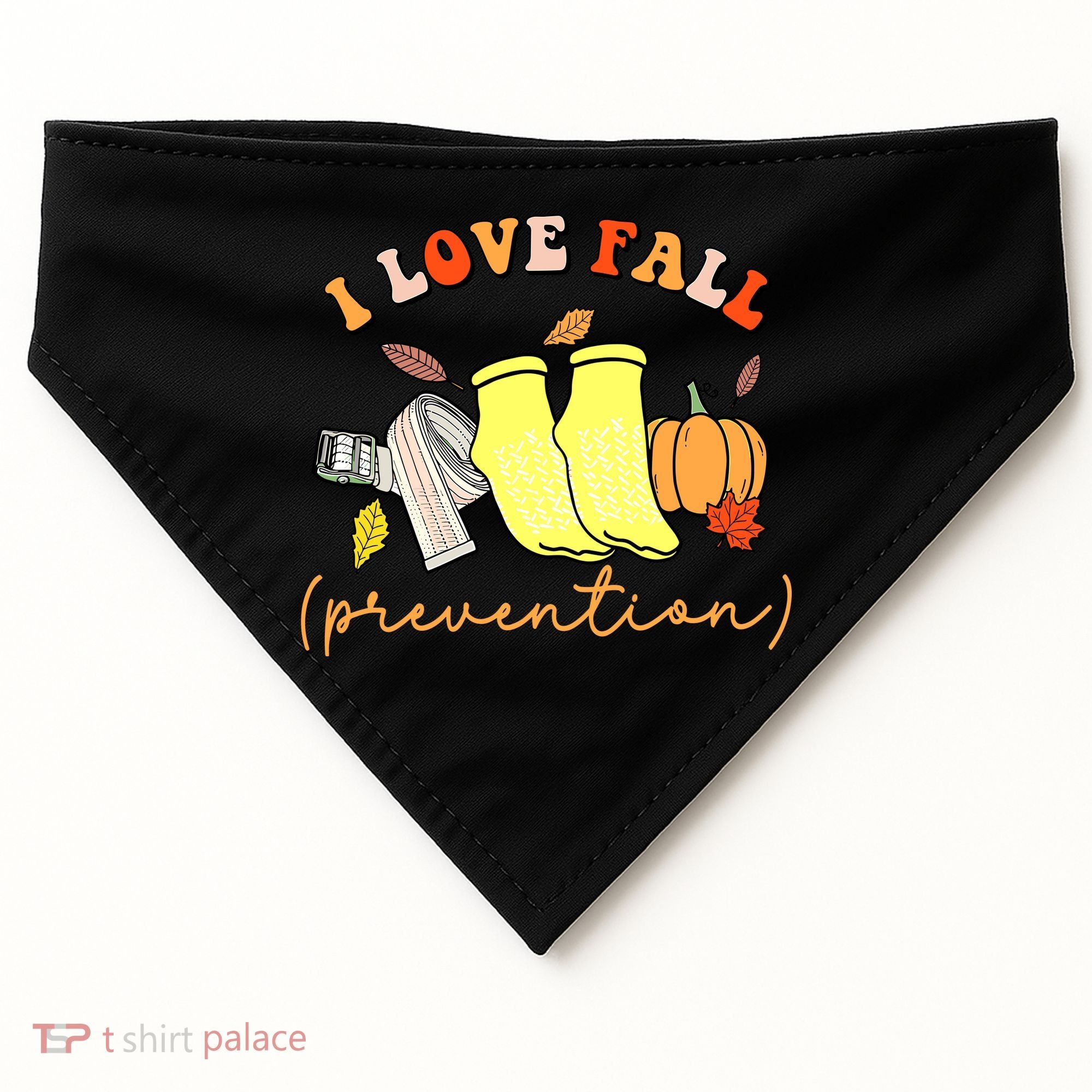 I Love Fall Prevention Halloween USA-Made Doggie Bandana