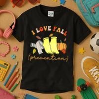 I Love Fall Prevention Halloween Kids T-Shirt thumb 3