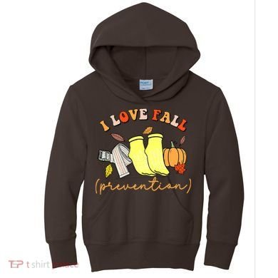 I Love Fall Prevention Halloween Kids Hoodie