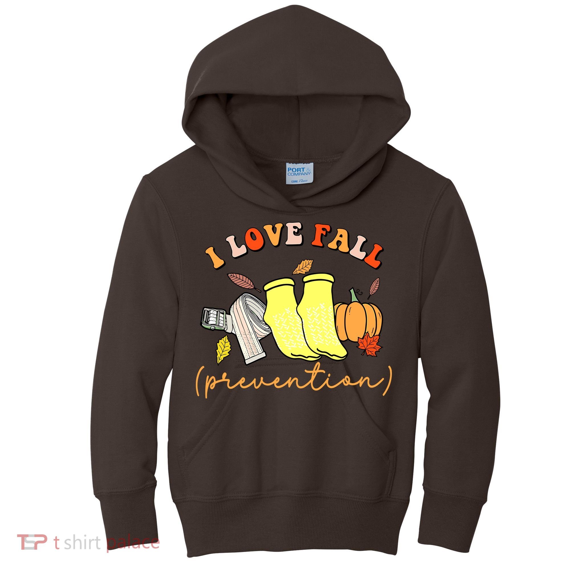 I Love Fall Prevention Halloween Kids Hoodie
