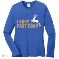 I Love Fast Food Hunting Deer Hunting Gift Women's Long Sleeve Shirt thumb 0