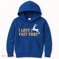 I Love Fast Food Hunting Deer Hunting Gift Kids Hoodie thumb 0