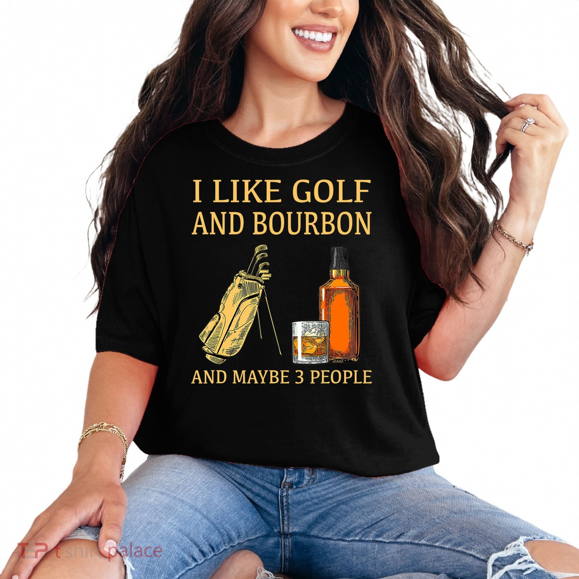 I Like Golf And Bourbon And Maybe 3 People Comfort Colors T-Shirt