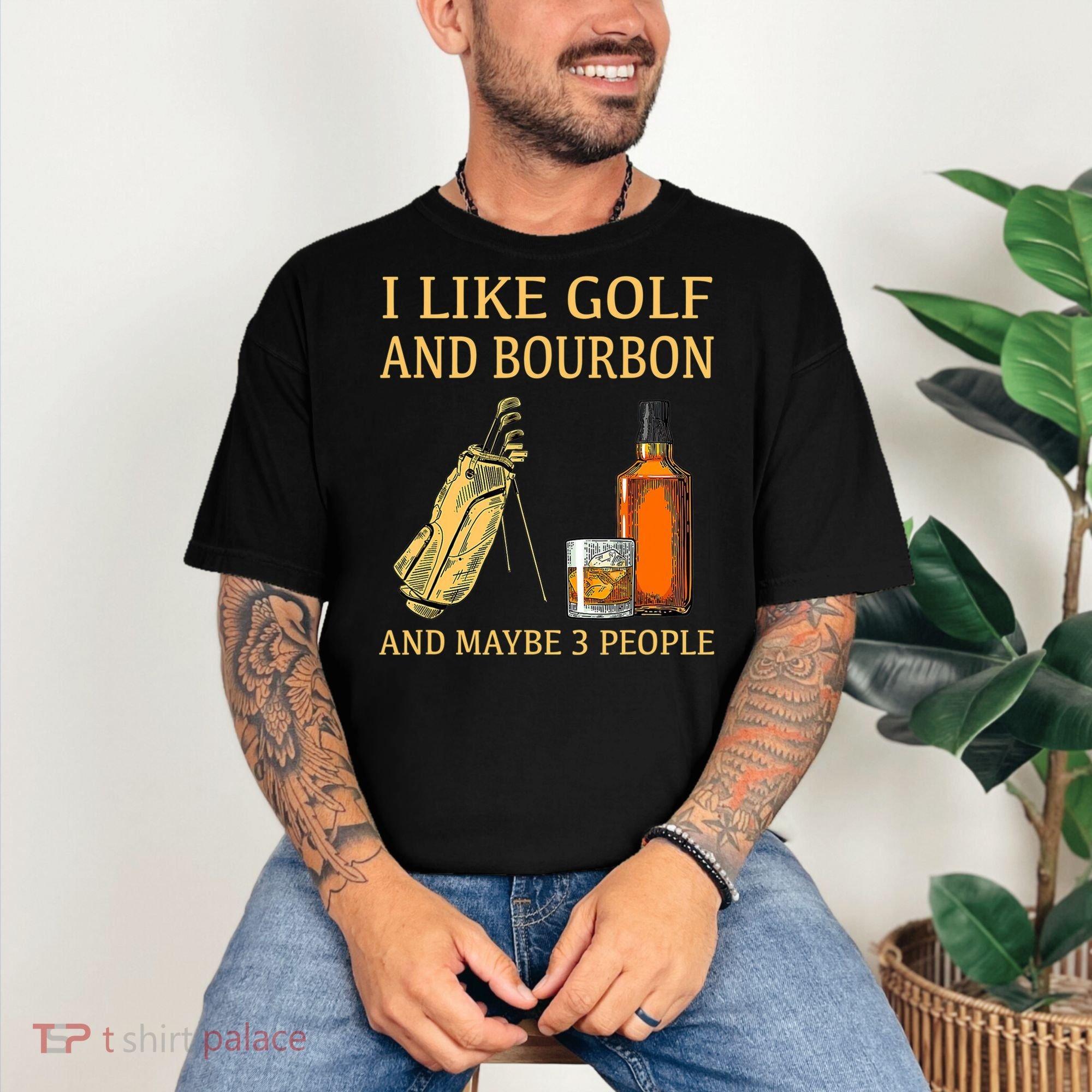 I Like Golf And Bourbon And Maybe 3 People Comfort Colors T-Shirt