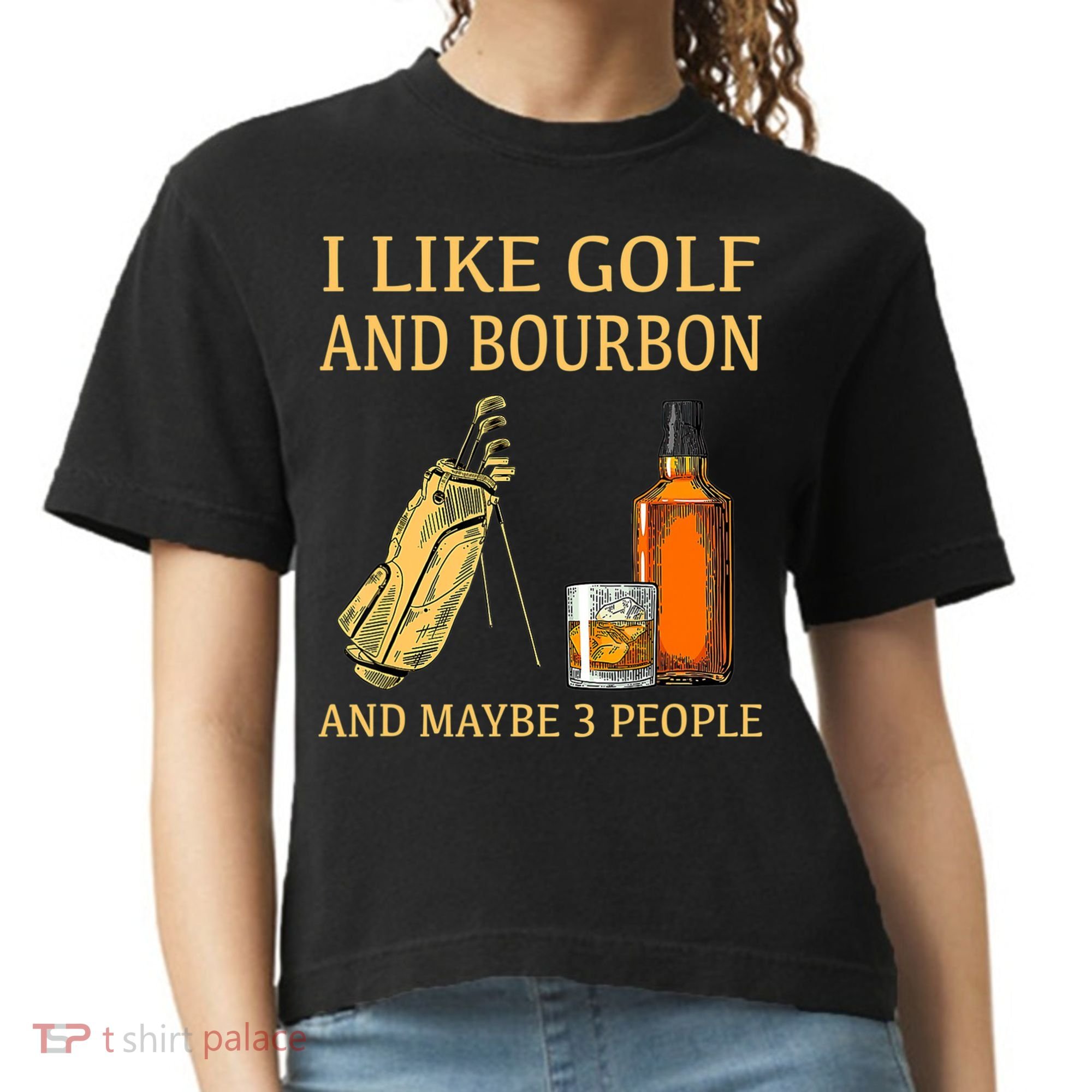 I Like Golf And Bourbon And Maybe 3 People Comfort Colors Boxy T-Shirt