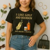 I Like Golf And Bourbon And Maybe 3 People Comfort Colors Boxy T-Shirt thumb 2