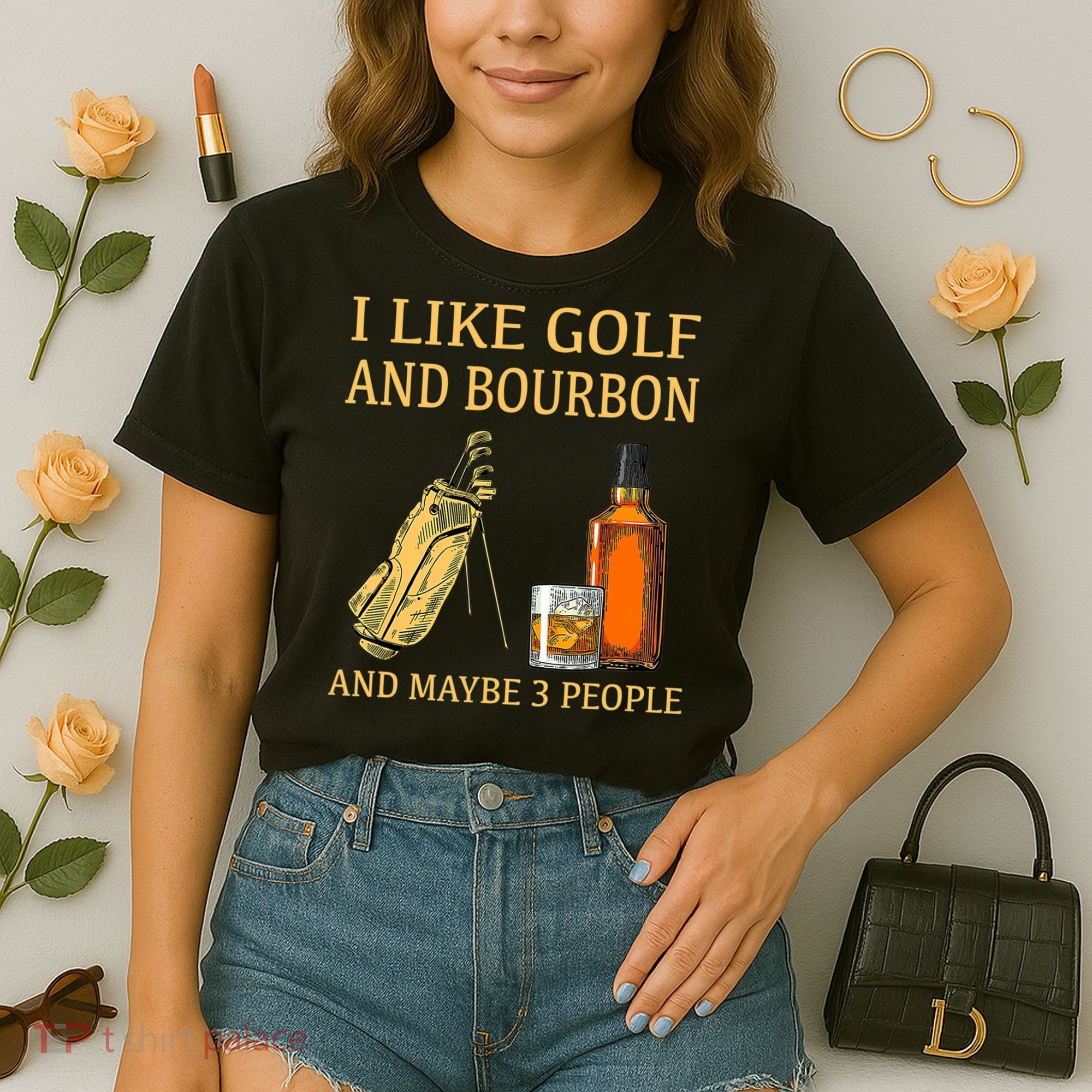 I Like Golf And Bourbon And Maybe 3 People Comfort Colors Boxy T-Shirt