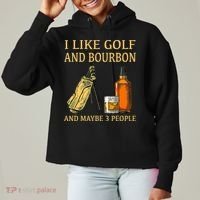 I Like Golf And Bourbon And Maybe 3 People Ladies Heavyweight Boxy Pullover Hoodie thumb 0