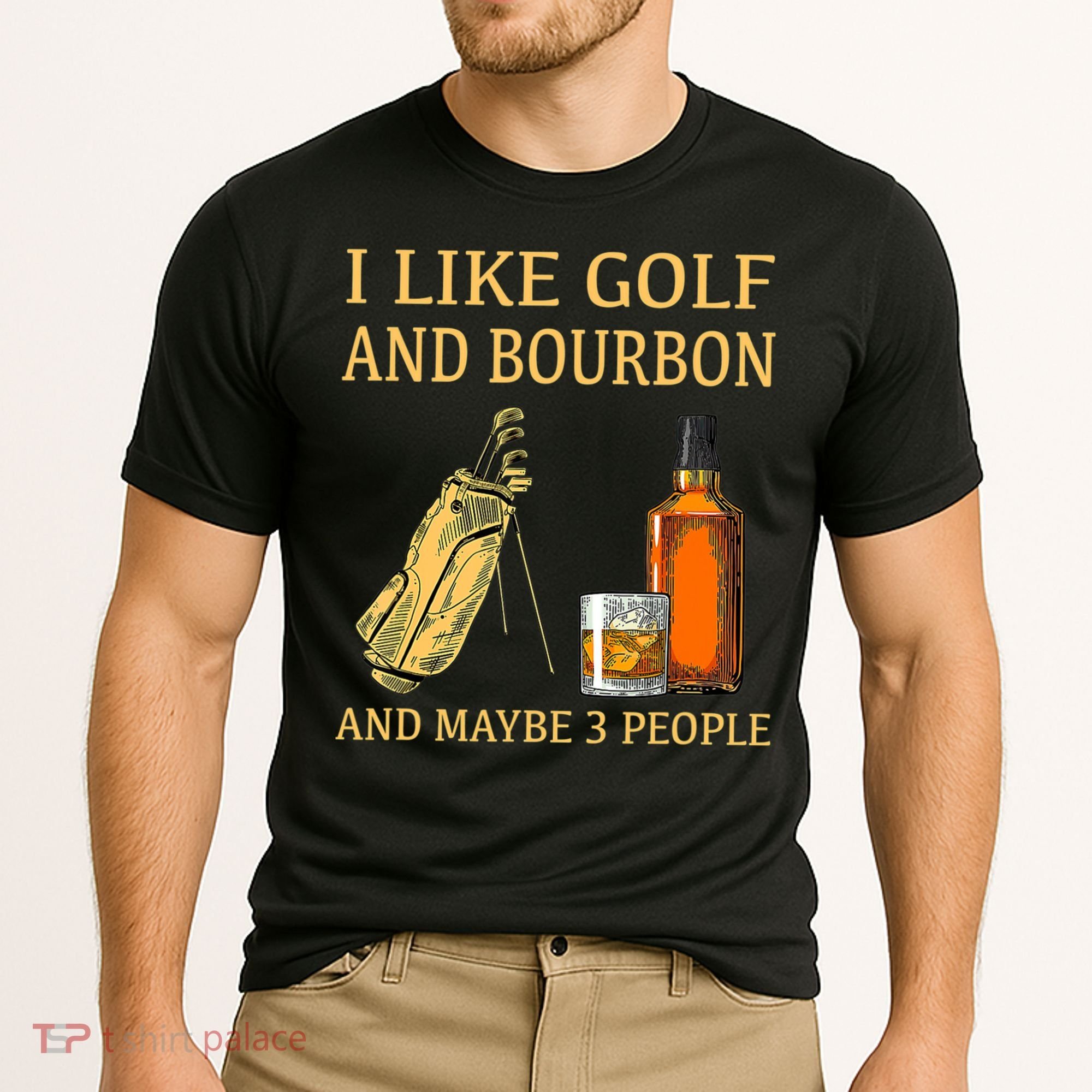 I Like Golf And Bourbon And Maybe 3 People Cooling Performance Crew T-Shirt