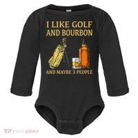 I Like Golf And Bourbon And Maybe 3 People Baby Long Sleeve Bodysuit thumb 0