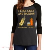I Like Golf And Bourbon And Maybe 3 People Women's Tri-Blend 3/4-Sleeve Raglan Shirt thumb 2