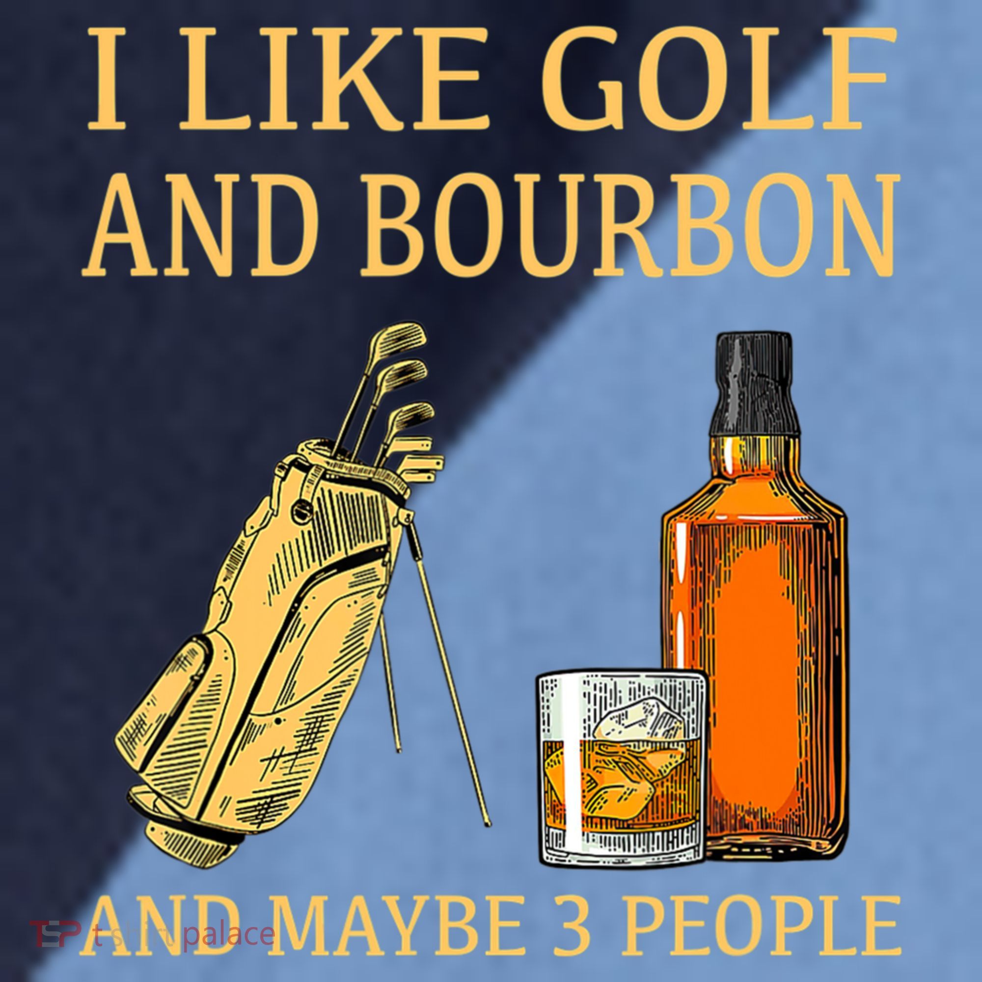 I Like Golf And Bourbon And Maybe 3 People Raglan Baseball Sleeve Shirt