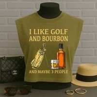 I Like Golf And Bourbon And Maybe 3 People Garment-Dyed Women's Muscle Tee thumb 3