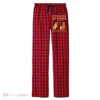 I Like Golf And Bourbon And Maybe 3 People Men's Flannel Plaid Pajama Pants thumb 0