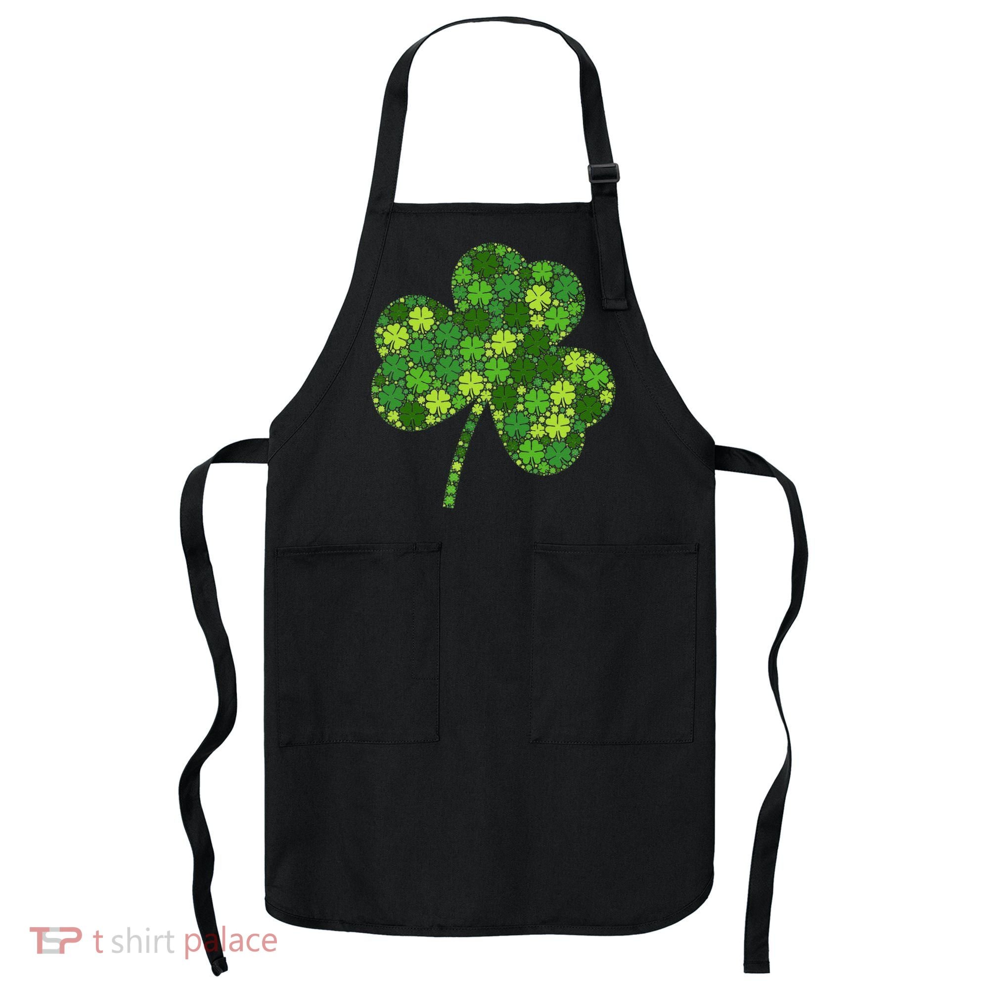 Irish Lucky Green Shamrock Clover Women St Patricks Day (2) Apron