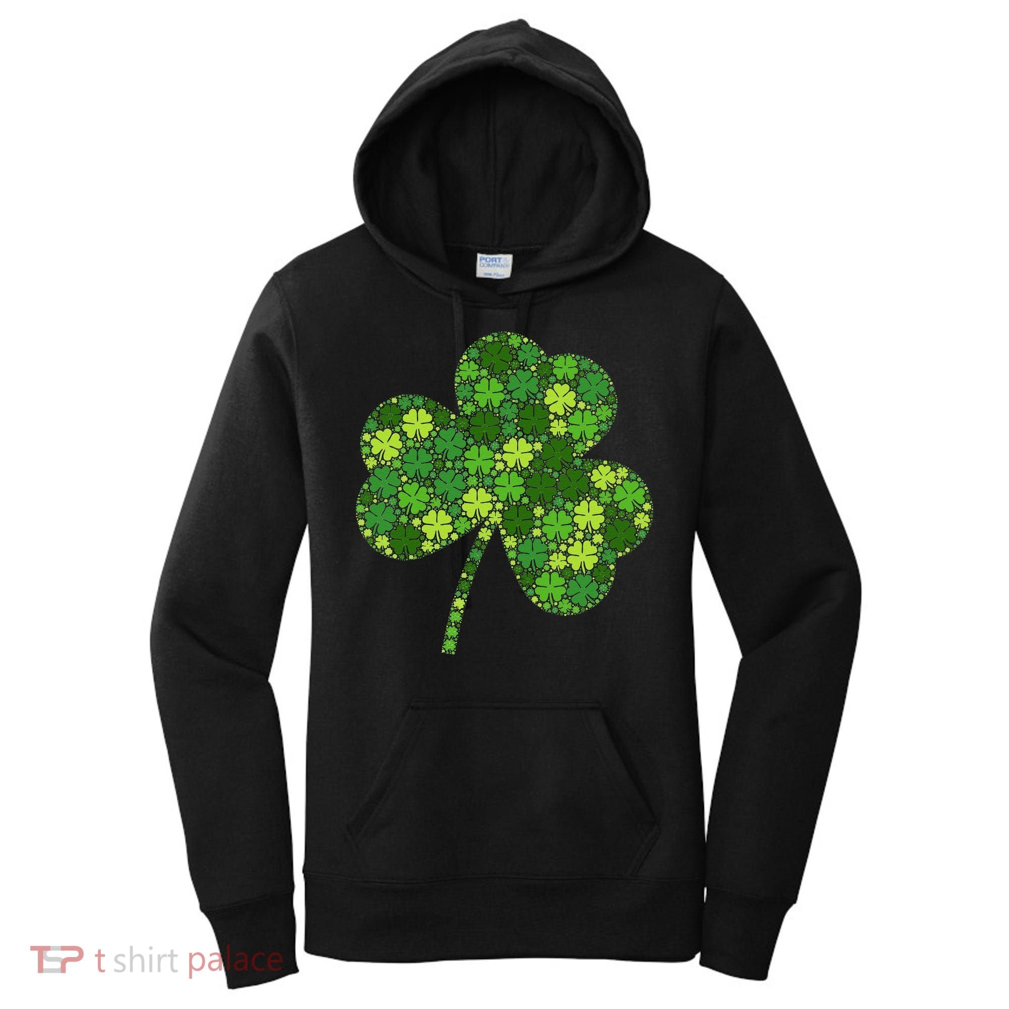Irish Lucky Green Shamrock Clover Women St Patricks Day (2) Women's Hoodie
