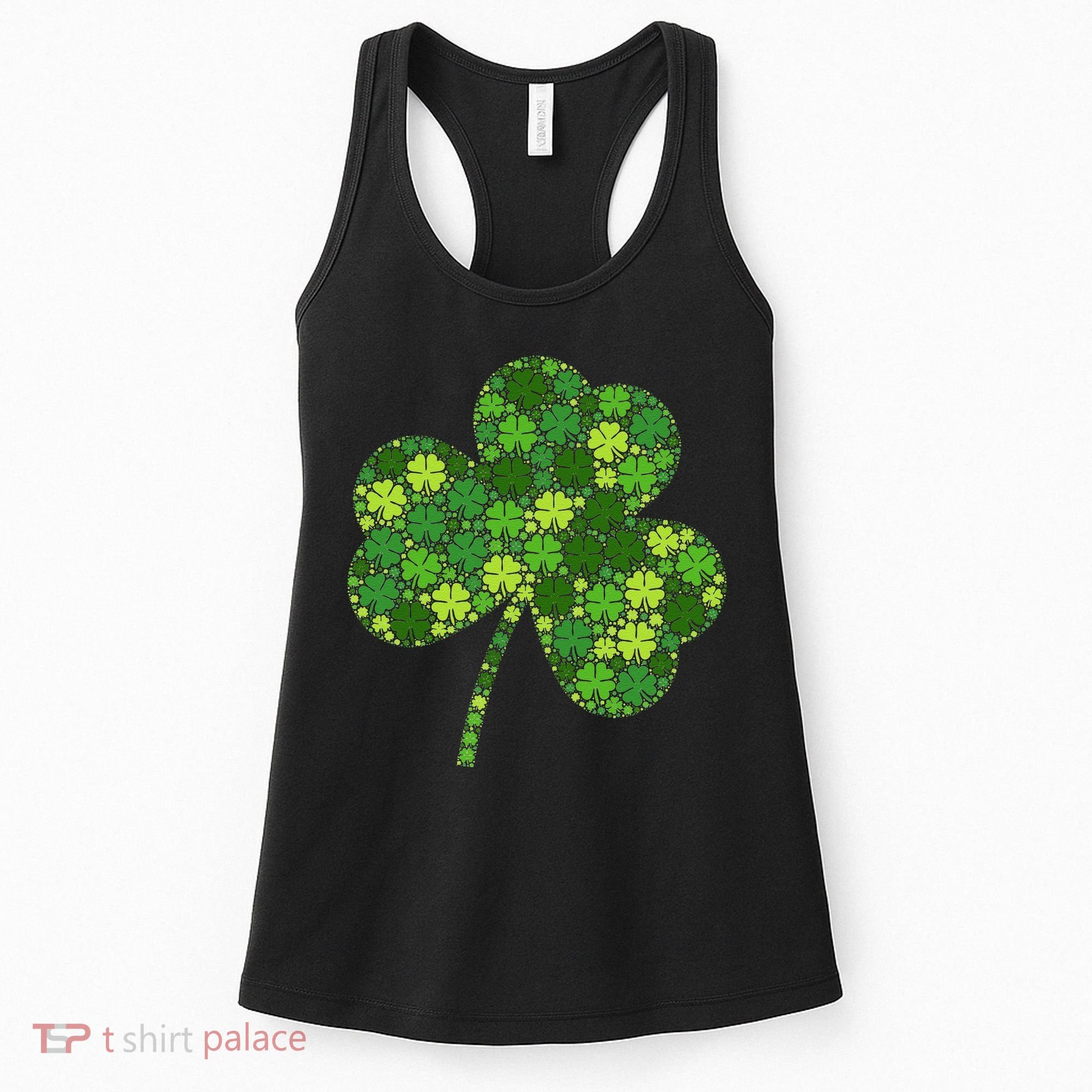 Irish Lucky Green Shamrock Clover Women St Patricks Day (2) Women's Tank Top