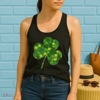 Irish Lucky Green Shamrock Clover Women St Patricks Day (2) Women's Tank Top thumb 2