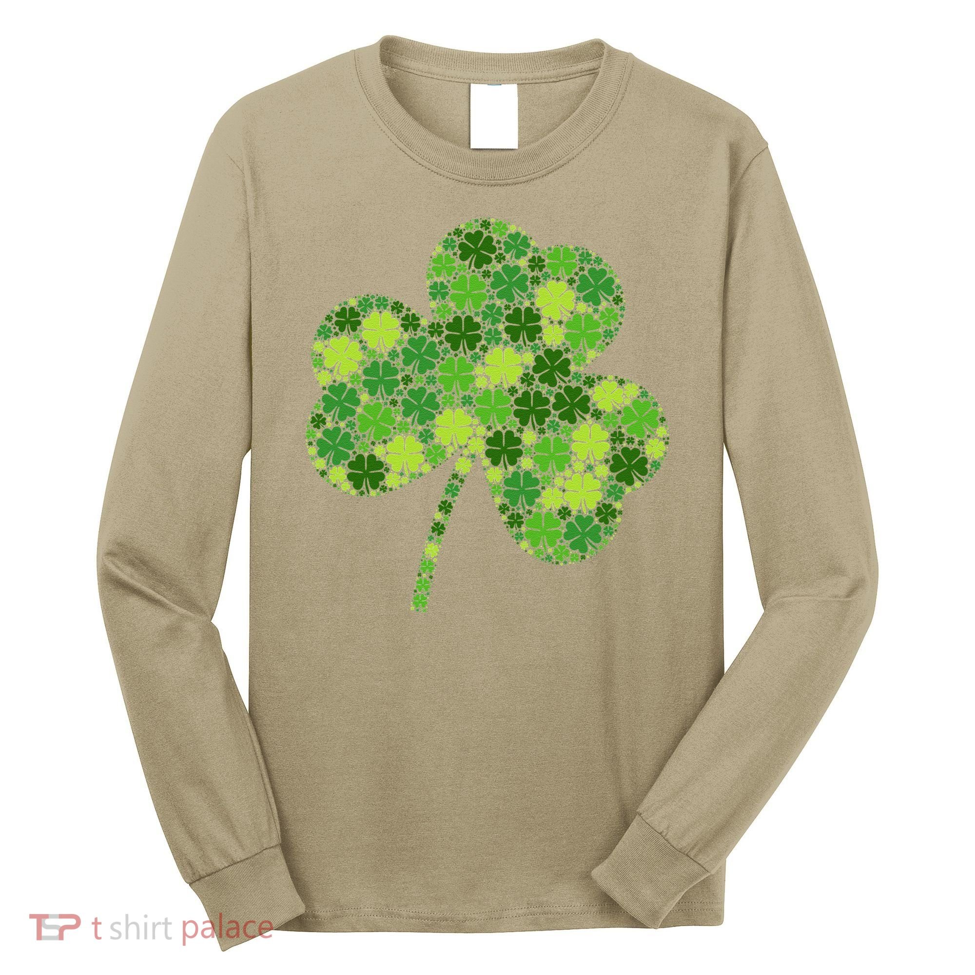 Irish Lucky Green Shamrock Clover Women St Patricks Day (2) Long Sleeve Shirt