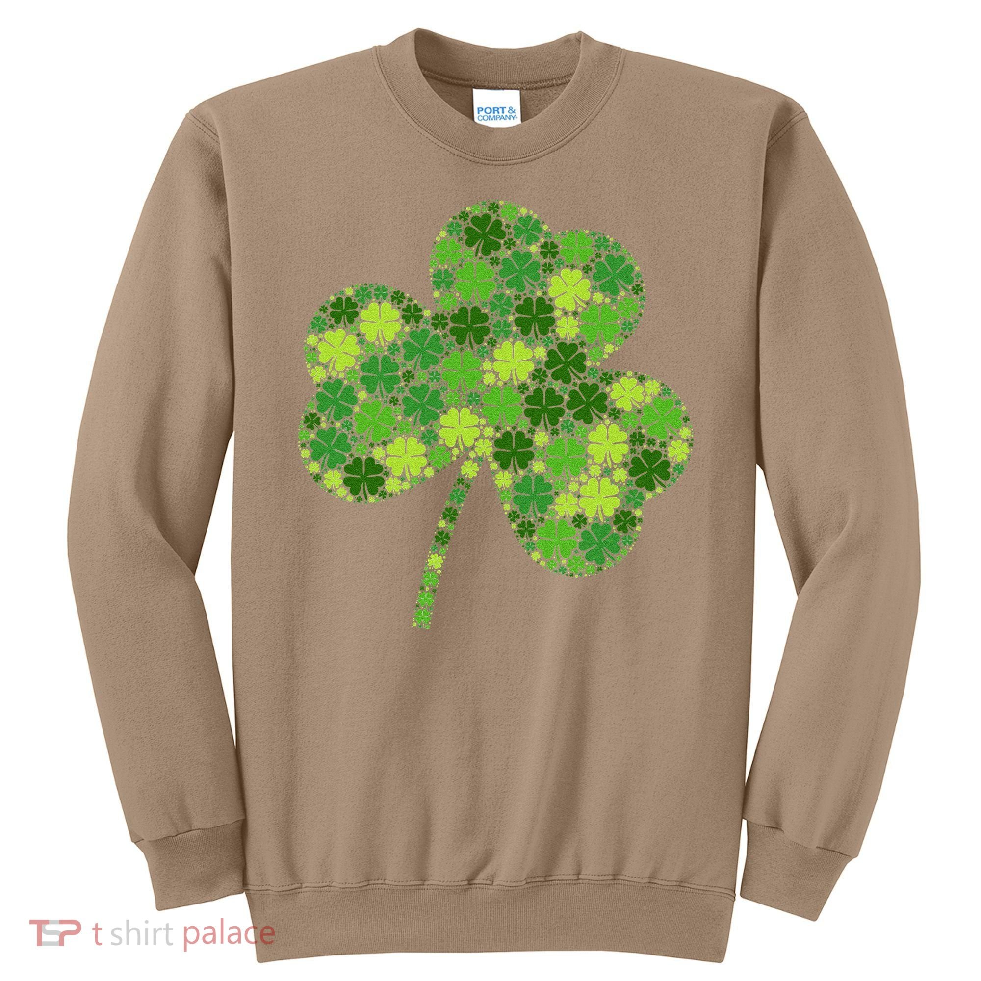 Irish Lucky Green Shamrock Clover Women St Patricks Day (2) Sweatshirt
