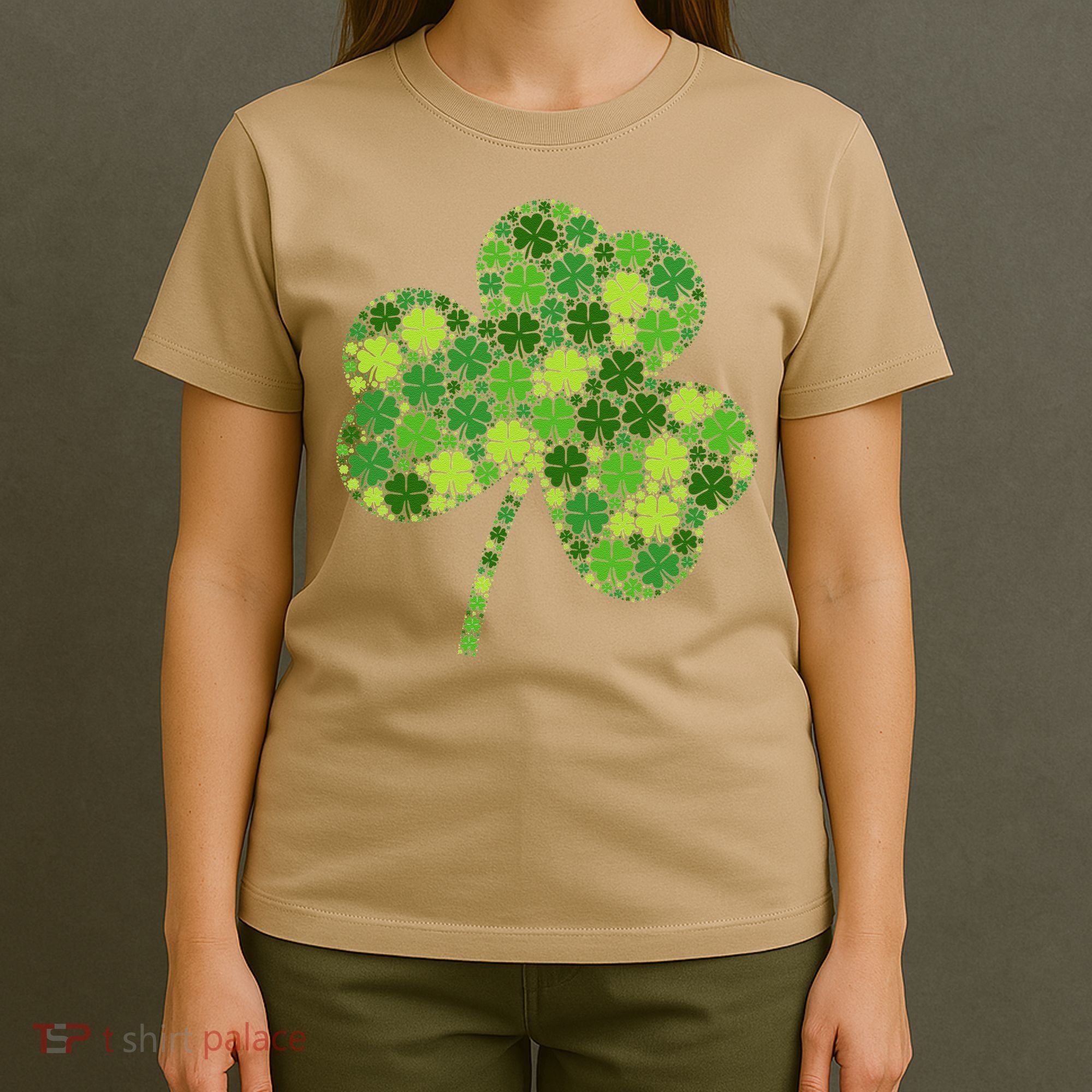 Irish Lucky Green Shamrock Clover Women St Patricks Day (2) T-Shirt