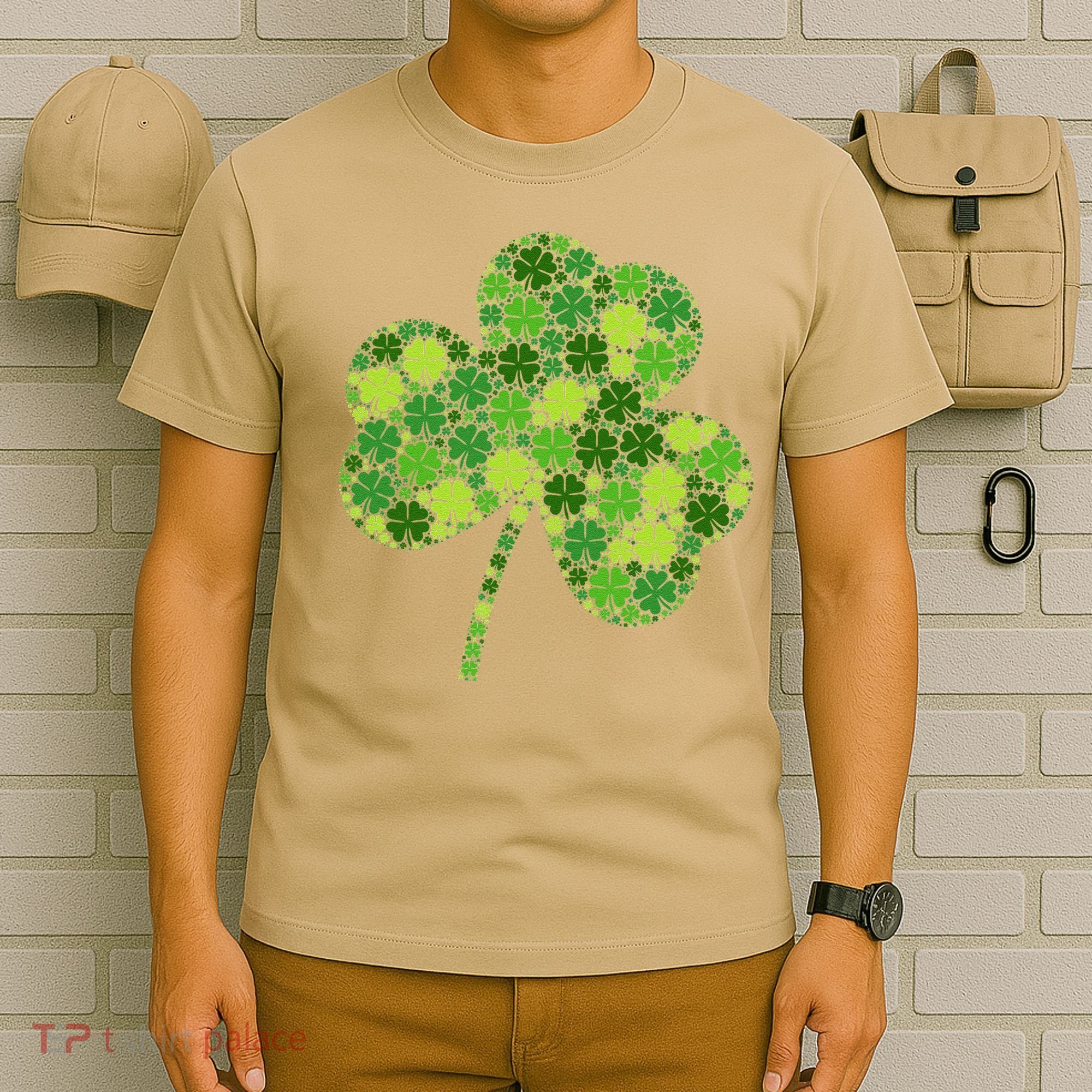 Irish Lucky Green Shamrock Clover Women St Patricks Day (2) T-Shirt