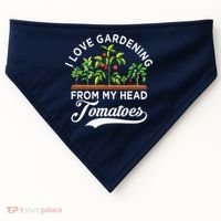 I Love Gardening From My Head Tomatoes Funny Gardener USA-Made Doggie Bandana thumb 0
