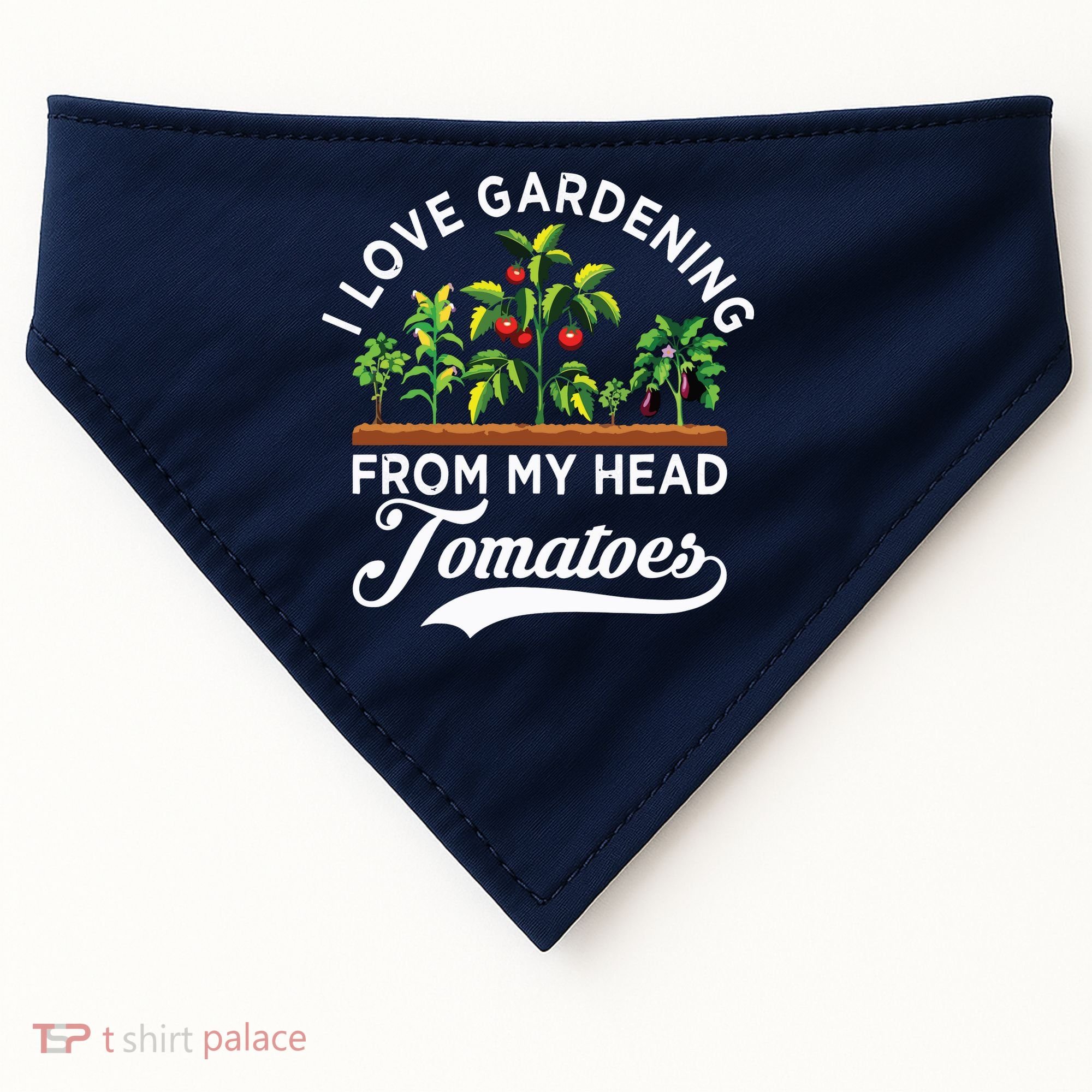 I Love Gardening From My Head Tomatoes Funny Gardener USA-Made Doggie Bandana