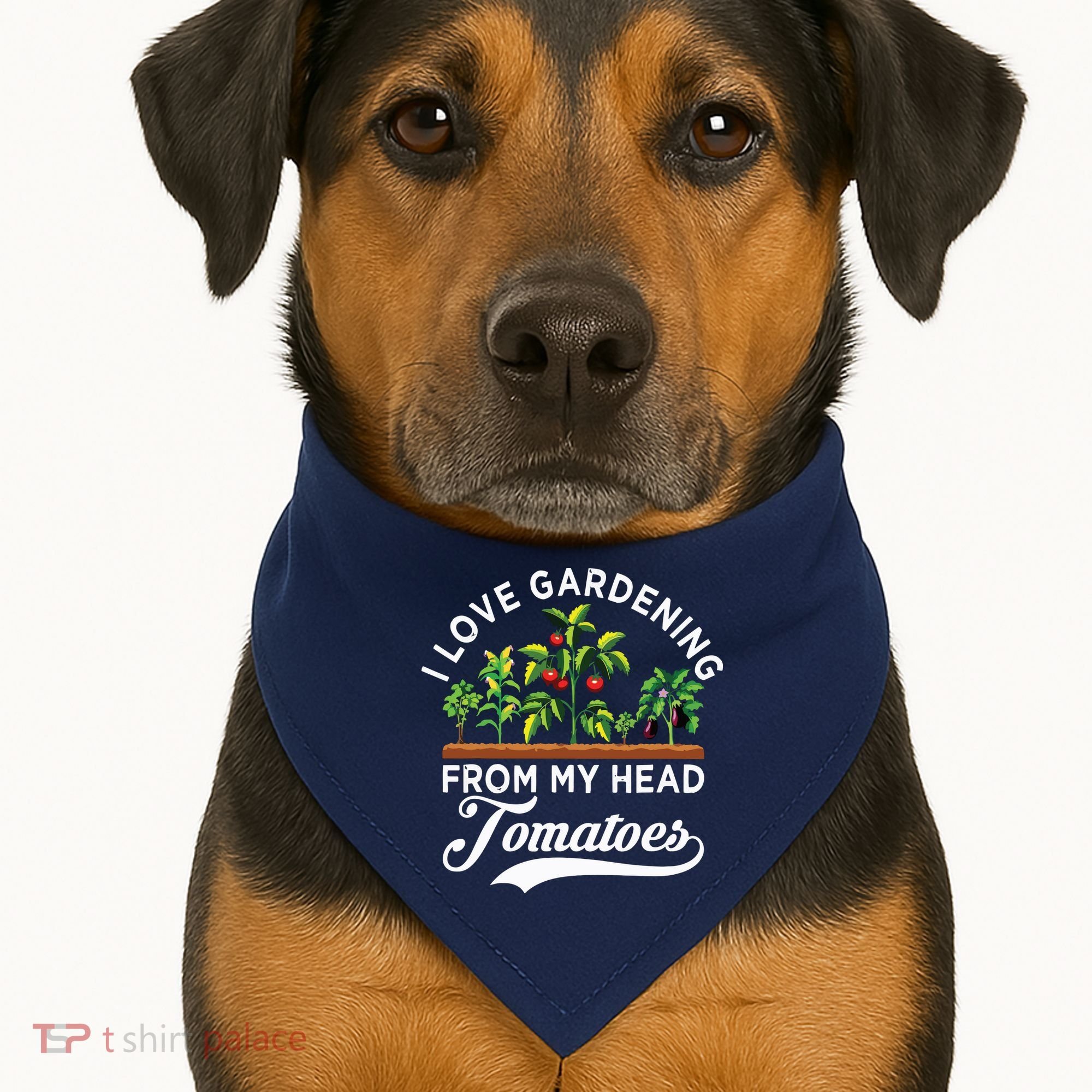 I Love Gardening From My Head Tomatoes Funny Gardener USA-Made Doggie Bandana
