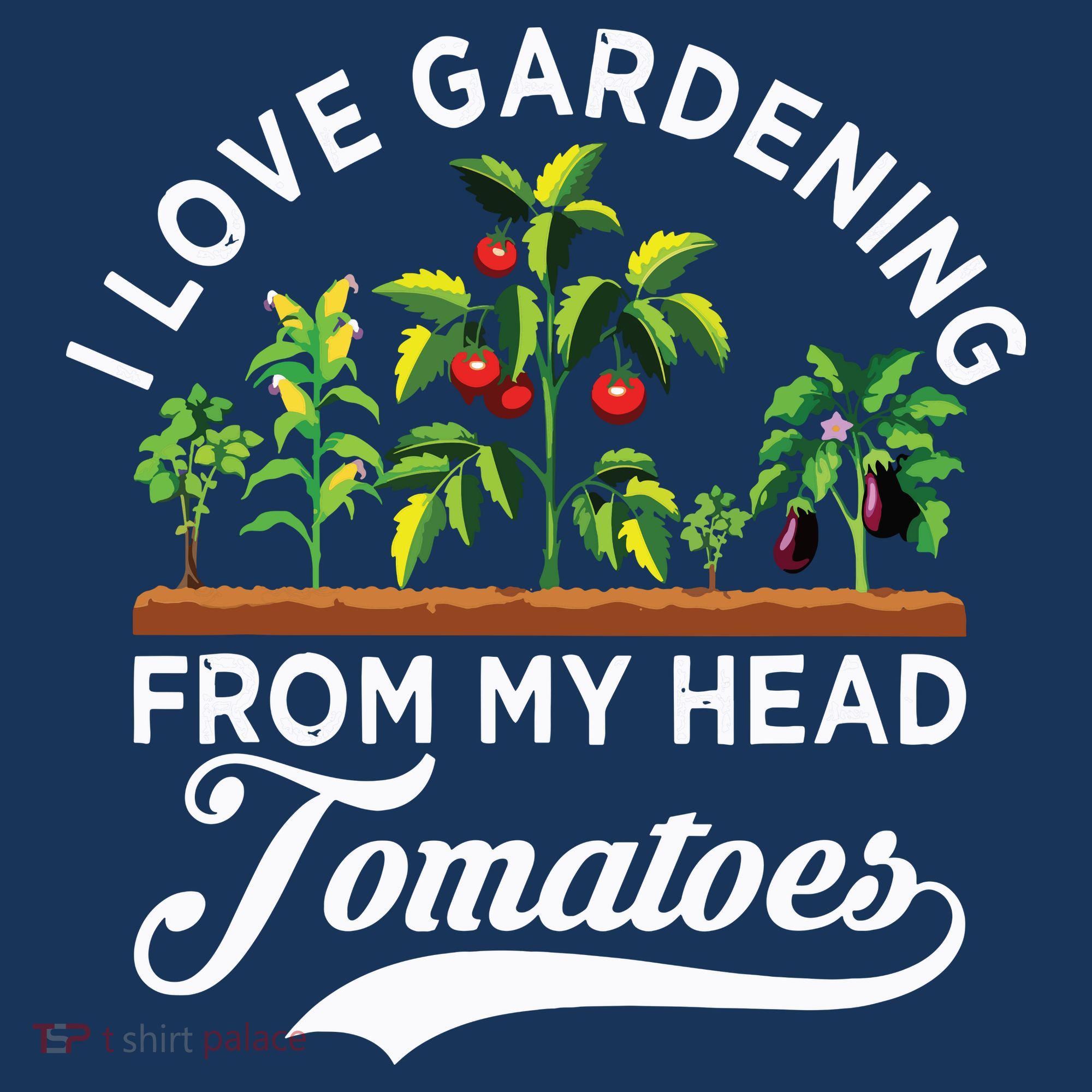 I Love Gardening From My Head Tomatoes Funny Gardener Women's Hoodie