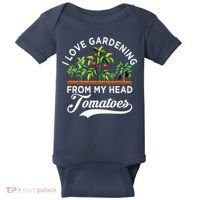 I Love Gardening From My Head Tomatoes Funny Gardener Baby Bodysuit thumb 0
