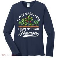 I Love Gardening From My Head Tomatoes Funny Gardener Women's Long Sleeve Shirt thumb 0