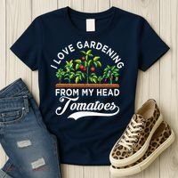 I Love Gardening From My Head Tomatoes Funny Gardener Women's T-Shirt thumb 3