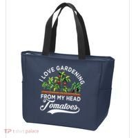 I Love Gardening From My Head Tomatoes Funny Gardener Tote Bag thumb 3