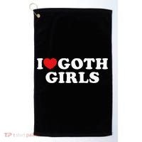 I Love Goth Girl Golf Towel thumb 0